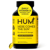 HUM Here Comes The Sun Vegan Vitamin D3 softgels front view
