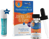 Hyalogic Liquid Synthovial 7 1oz bottle and lip balm tube front view