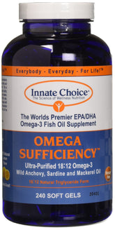 Innate Choice Omega Sufficiency Lemon 240 capsules front view
