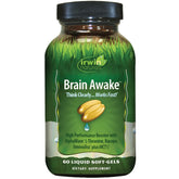 Irwin Naturals Brain Awake supplement front view with liquid soft-gels