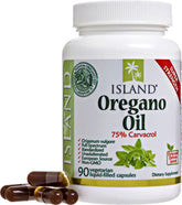 Island Nutrition Oregano Oil Capsules 100mg front view