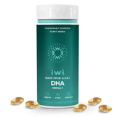Iwi DHA Omega-3 Supplement from Algae 60 Softgels front view