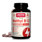 Jarrow Formulas Methyl B-12 chewable tablets front view with packaging