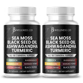 JB Wellness Co Black Seed Oil Sea Moss Capsules front view