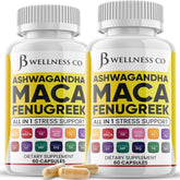 JB Wellness Co Maca Fenugreek Ashwagandha Supplement front view