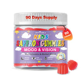 JOVITHEA Saffron Gummies for Kids front view with raspberry flavour