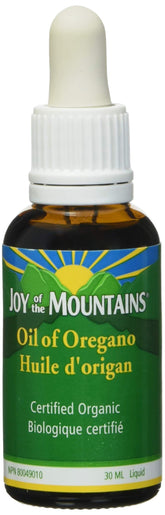 Joy of the Mountains Organic Wild Mediterranean Oregano Oil bottle front view