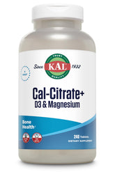 KAL Cal-Citrate+ Calcium Supplement front view with packaging