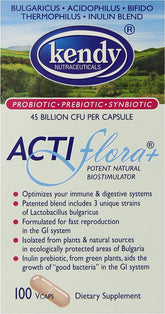 Kendy Actiflora+ Synbiotic Supplement front view with packaging