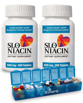 Kinara Slo Niacin 500mg bottle front view with 100 tablets
