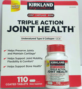 KIRKLAND Triple Action Joint Health Supplement front view with packaging