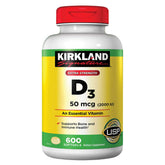 KIRKLAND Vitamin D3 2000 IU supplement bottle front view