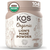 KOS Organic Lion's Mane Powder front view with packaging