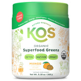 KOS Superfood Greens Powder 342g Mango flavour front view