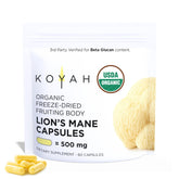 KOYAH Lion's Mane Capsules front view with packaging