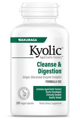 Kyolic Aged Garlic Extract Cleanse and daily 200 Vegetarian Capsules front view