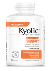 Kyolic daily wellness Support Formula 103 Aged Garlic Extract front view