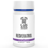 Lab Tested Supplements Resveratrol 68g off white capsules front view