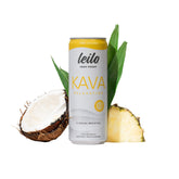LEILO Kava Kava Drink can front view with pineapple coconut flavour