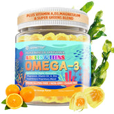 Lerinettia Omega-3 Gummies front view, orange flavour