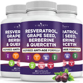Liberty Lifestyle Resveratrol with Berberine 500mg capsules front view