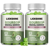 lickshine Soursop Graviola Gummies front view with packaging