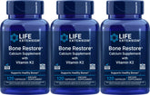 Life Extension Bone Restore Calcium Supplement with Vitamin K2, 120 capsules front view
