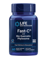 Life Extension Fast-C® Bio-Quercetin® 60 vegetarian tablets front view