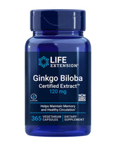 Life Extension Ginkgo Biloba Extract 120mg capsules front view