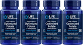 Life Extension High Potency Optimized Folate 8500 mcg DFE 30 Vegetarian Tablets front view