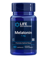 Life Extension Melatonin 1 mg capsules front view