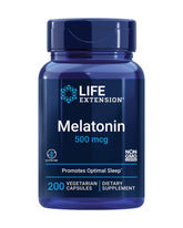 Life Extension Melatonin 500 mcg 200 capsules front view