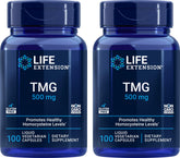 Life Extension TMG 1000mg 100 Liquid Vegetarian Capsules front view