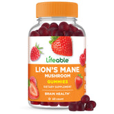 Lifeable Lion's Mane Mushroom Gummies front view with packaging