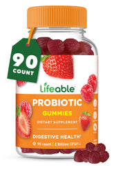 Lifeable Probiotic Gummies Raspberry bottle front view