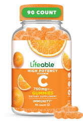 Lifeable Vitamin C Gummies 750mg front view with packaging