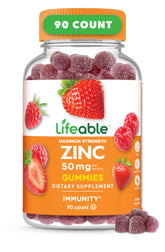 Lifeable Zinc Gummies 50mg front view with berry flavour