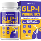 Lifeatlas GLP-I with Akkermansia Probiotic 30 Billion CFU front view