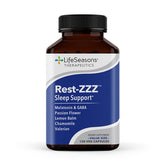 LifeSeasons Rest-ZZZ Sleep Supplement Capsules front view with packaging