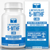LifeStrength Methylfolate 15mg Dietary Supplement front view