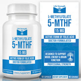 LifeStrength Methylfolate 15mg Dietary Supplement front view