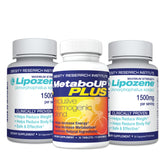 Lipozene Fat Burner Bundle front view with two bottles and MetaboUP Plus