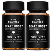 Live Bearded Beard support Supplement front view with 60 capsules
