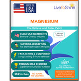 Live To Shine Magnesium Chloride Patches front view packaging