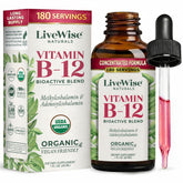 Live Wise Naturals Vitamin B12 Liquid Drops 1000 mcg front view