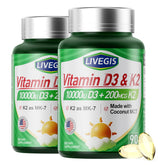 LIVEGIS Vitamin D3 + K2 Softgels front view with packaging