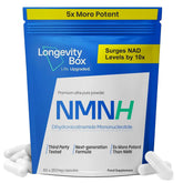 Longevity Box NMNH Dihydronicotinamide Mononucleotide capsules front view