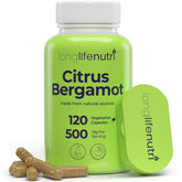 LongLifeNutri Citrus Bergamot 500mg Capsules front view