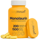 LongLifeNutri Monolaurin Capsules 1500mg front view