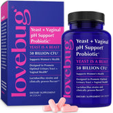 LOVEBUG Yeast & Vaginal Probiotics 30 capsules front view